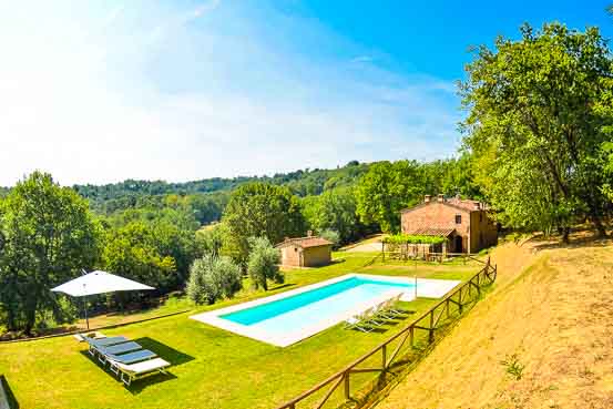 Ferienhaus Toskana Pool eingezäunt
